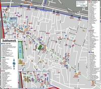 Carte de Bangkok avec le quartier de Sukhumvit, le nom des restaurants, des hôtels, des bars et des magasins