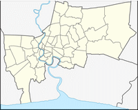Carte de Bangkok vierge avec les quartiers