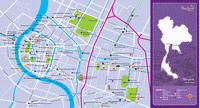 carte Bangkok routes autoroutes métro temples