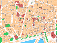 Carte du centre de Barcelone avec les rues