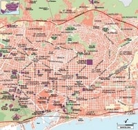 Carte de Barcelone avec l'échelle