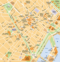 Carte du quartier gothique de Barcelone