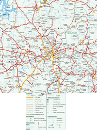 Carte de Belo Horizonte routière avec les routes, les autoroutes et les environs