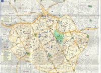 Carte de Belo Horizonte avec les rues, les avenues, le parc municipal, les hôpitaux, les théâtres, les hôtels
