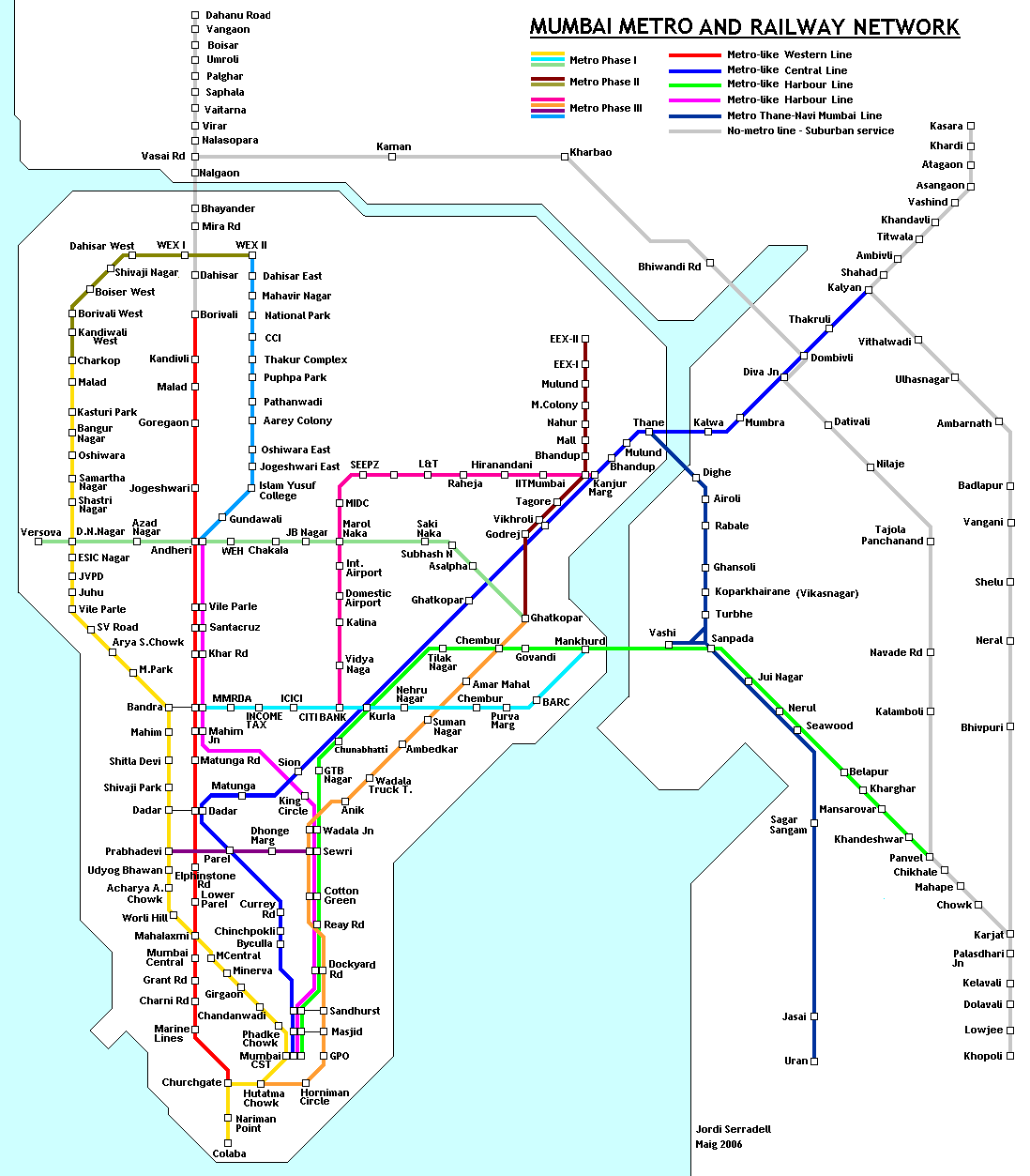 Carte Metro Tram Bombay 