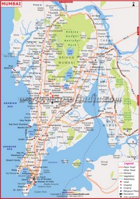 Carte des différents quartiers (district) de Bombay ( Mumbai )