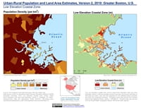Carte Boston population altitude