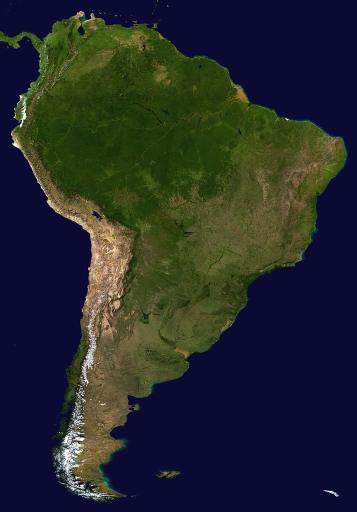 Photo satellite du Brésil.