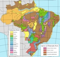 carte âge roches sol Brésil