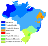 Carte du Brésil avec les climats