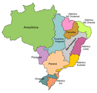 Carte du Brésil avec les principaux bassins hydrographiques