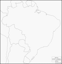 carte Brésil vierge frontières