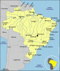 carte Brésil villes fleuves localisation amérique du sud