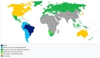 carte Brésil visas nécessaires pour les visiteurs des pays étrangers