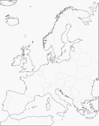 Carte de l'Europe vierge.