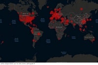 Une carte sur la répartition mondiale des cas de coronavirus le 09/04/20