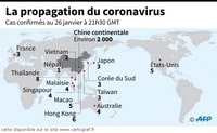 carte propagation du coronavirus le 26 janvier 2020