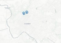 Carte de Cuiaba avec les fontaines d'eau potable