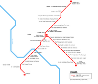 Carte de Cuiaba avec le tram VLT