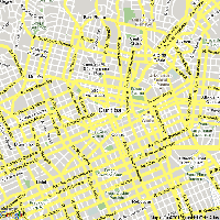 Carte de Curitiba avec les rues, les avenues, les parcs, le musée et l'université