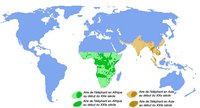 Carte de la disparition des éléphants dans le monde avec la répartition des éléphants au 20ème et au 21ème siècle