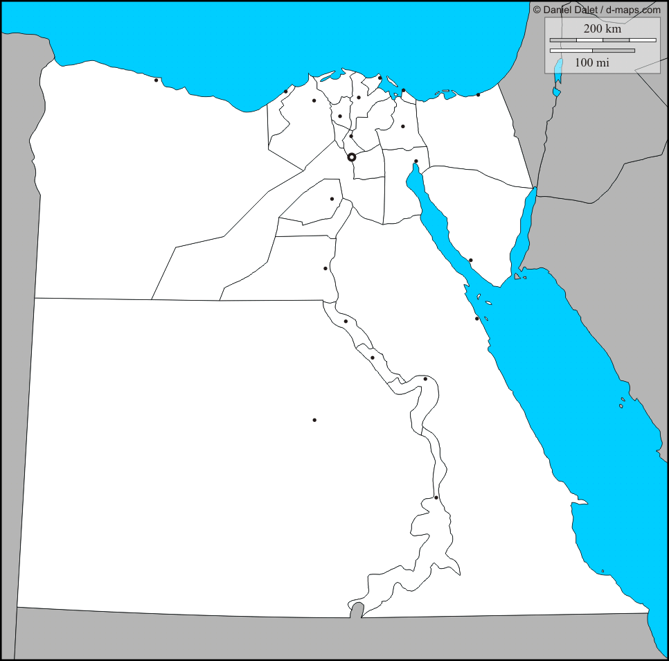 Carte vierge de l'Egypte.