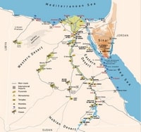 carte egypte des pyramides temples plages oasis