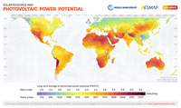 carte monde potentiel solaire photovoltaïque