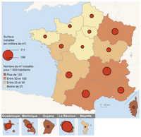 carte france surface solaire thermique