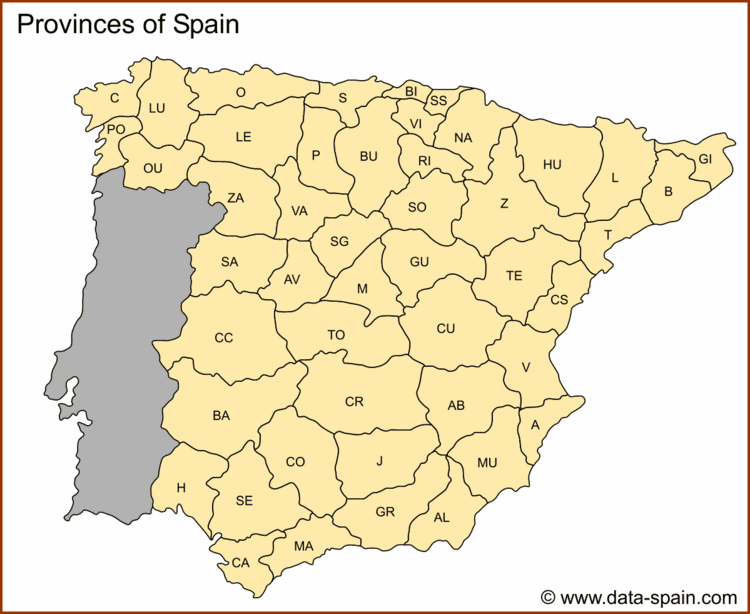 Carte vierge de l'Espagne de la Plaine de la carte de l'Espagne (Europe du  Sud - Europe)