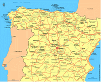 Carte des routes en Espagne