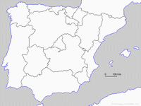 Carte des régions de l'Espagne vierge et blanche à compléter