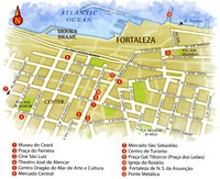 carte Fortaleza centre bâtiments musées théâtre