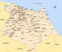 Carte de Fortazela avec les districts