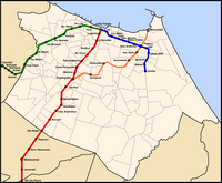 Carte de Fortazela avec le métro