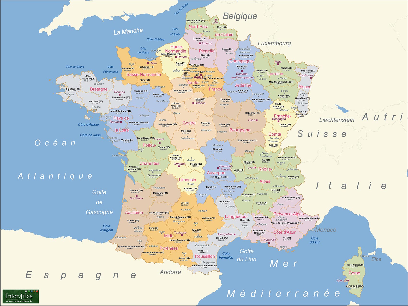Carte De La France Avec Departement Et Region Appareil