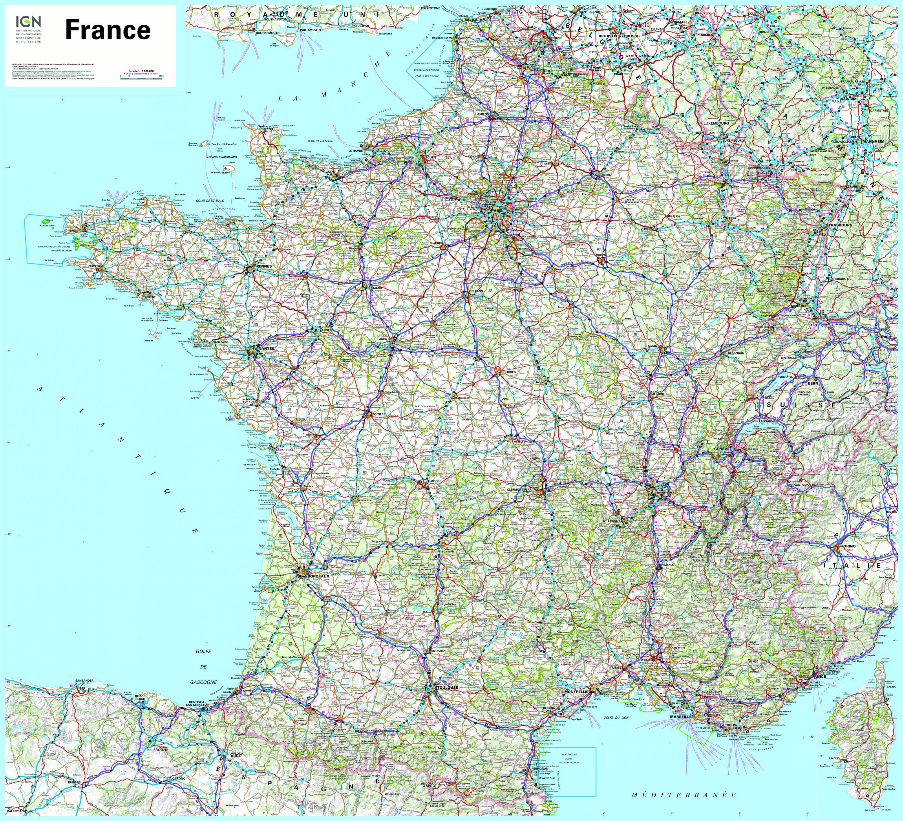 carte de france détaillée villes