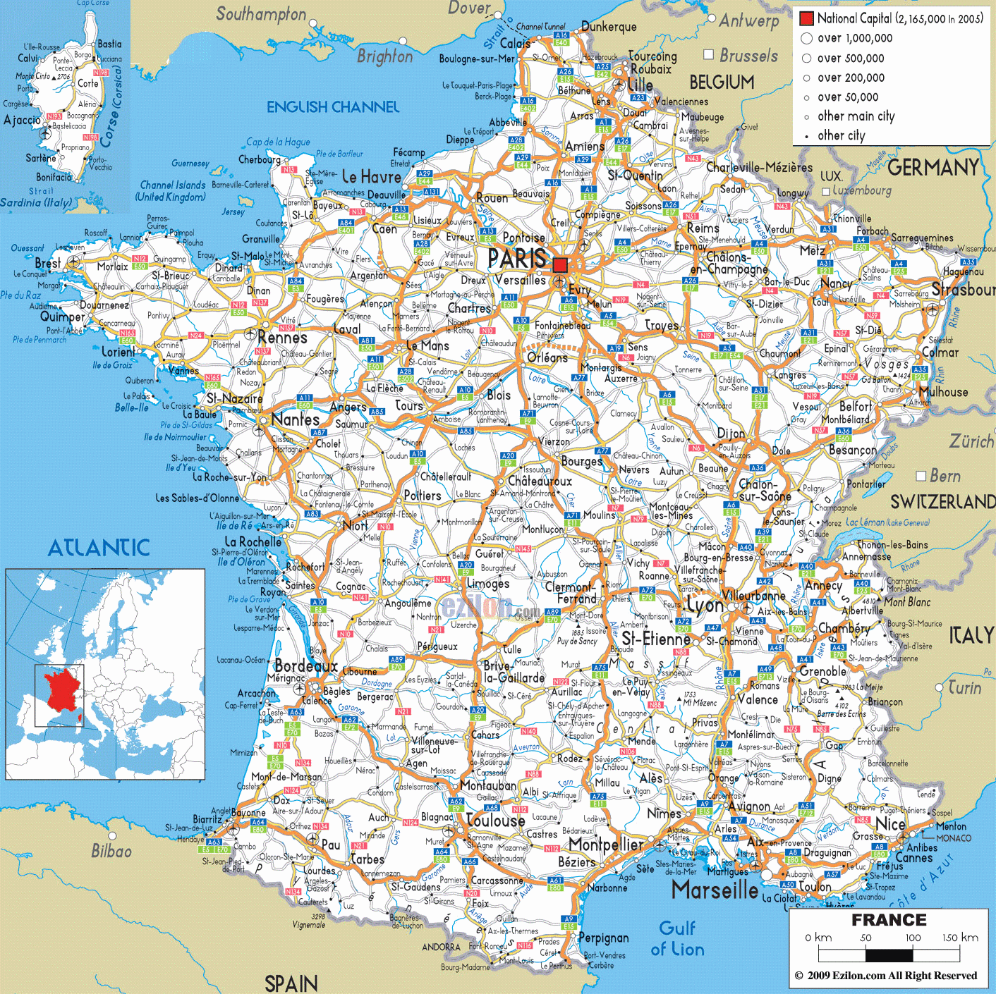 carte de france avec les villes