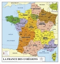 carte de france 13 régions villes principales préfectures