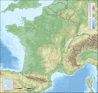 Carte de France avec l'altitude en mètre et les régions