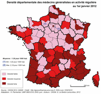 carte de france densité médecins généralistes département