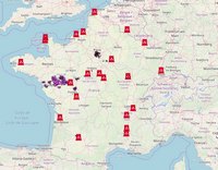 carte de france eau contaminée tritium radioactif