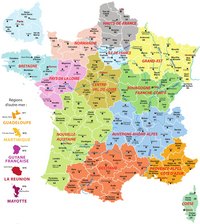 Carte France grande carte avec les régions, les départements, les rivières et les fleuves