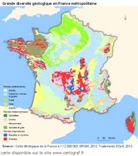 Carte de France lithologique et géologique