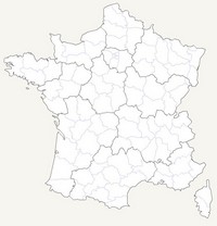 Carte de France nouvelle région vierge