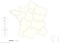 Carte de France nouvelles régions vierge