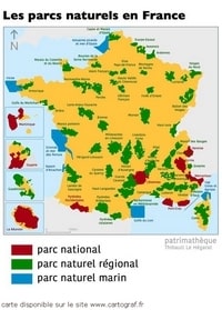 carte de france parc naturel régional national et marin