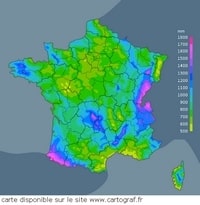 carte de france pluviométrie mm