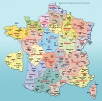 Carte de France régions et départements