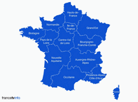 Carte de France avec les régions noms définitifs appellations officielles